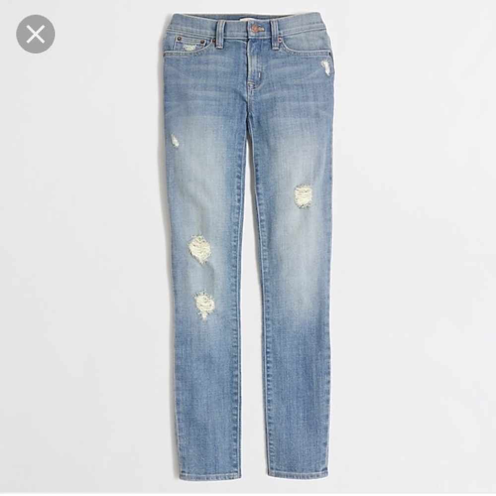 J Crew Factory Skinny Jean Distressed Wash Sz 28